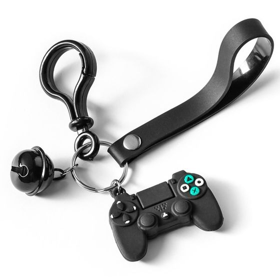 Gamer kulcstartó csengővel - fekete