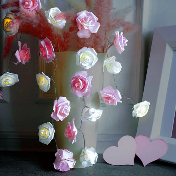 Romantikus LED rózsafüzér 3 m