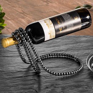 Gyöngy nyaklánc bortartó - fekete