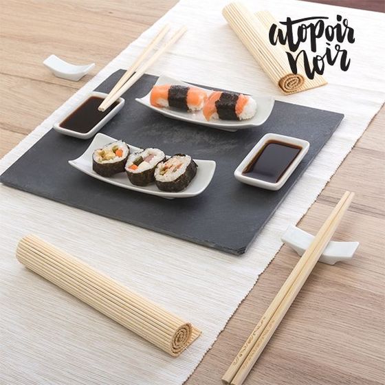 Sushi készlet pala tálcával (11 részes)
